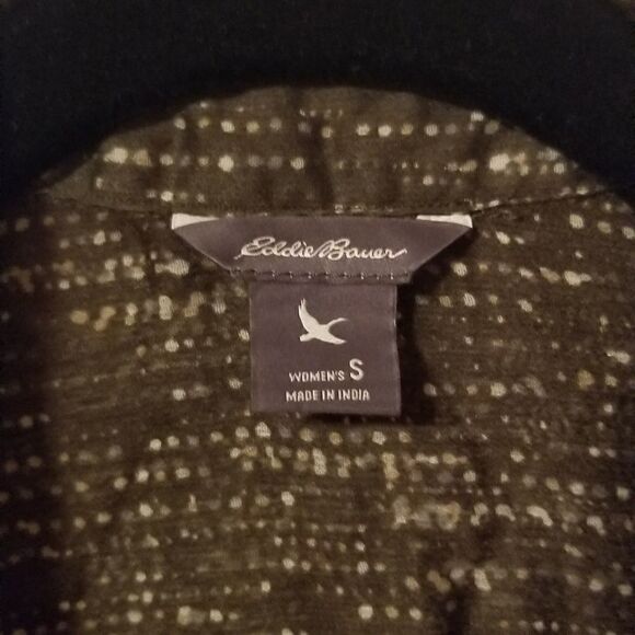 Eddie Bauer | Sheer Forest Green Blouse - Picture 4 of 6